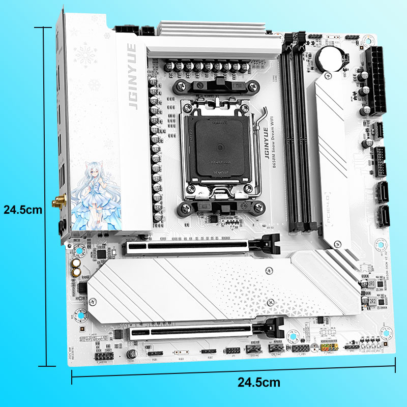 JGINYUE B650M Snow Dream WIFI  - đánh giá và giá Am5 Micro Atx Pcie 5.0 Motherboard