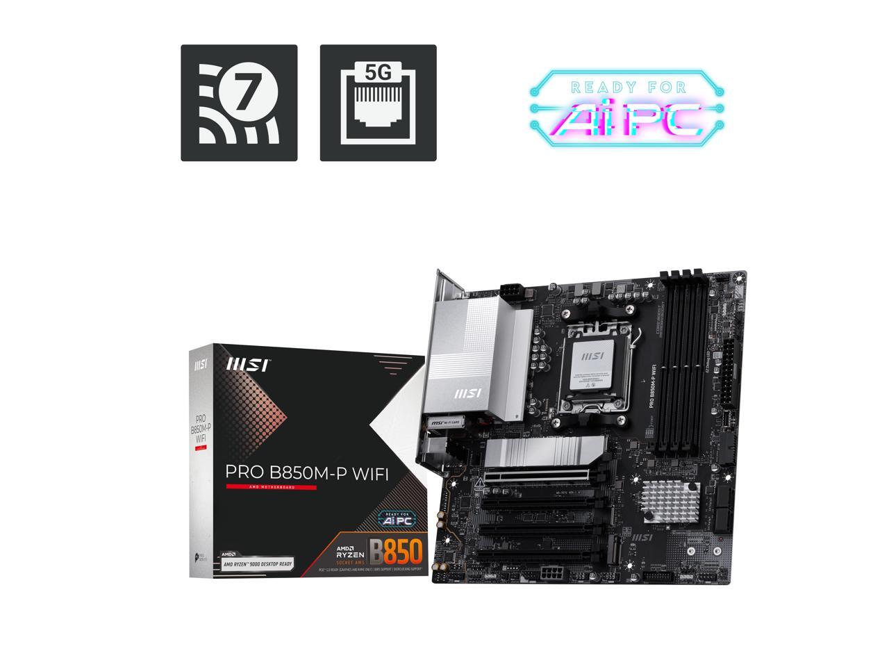 MSI PRO B850M-P WIFI AM5 AMD B - đánh giá và giá Am5 Micro Atx Pcie 5.0 Motherboard