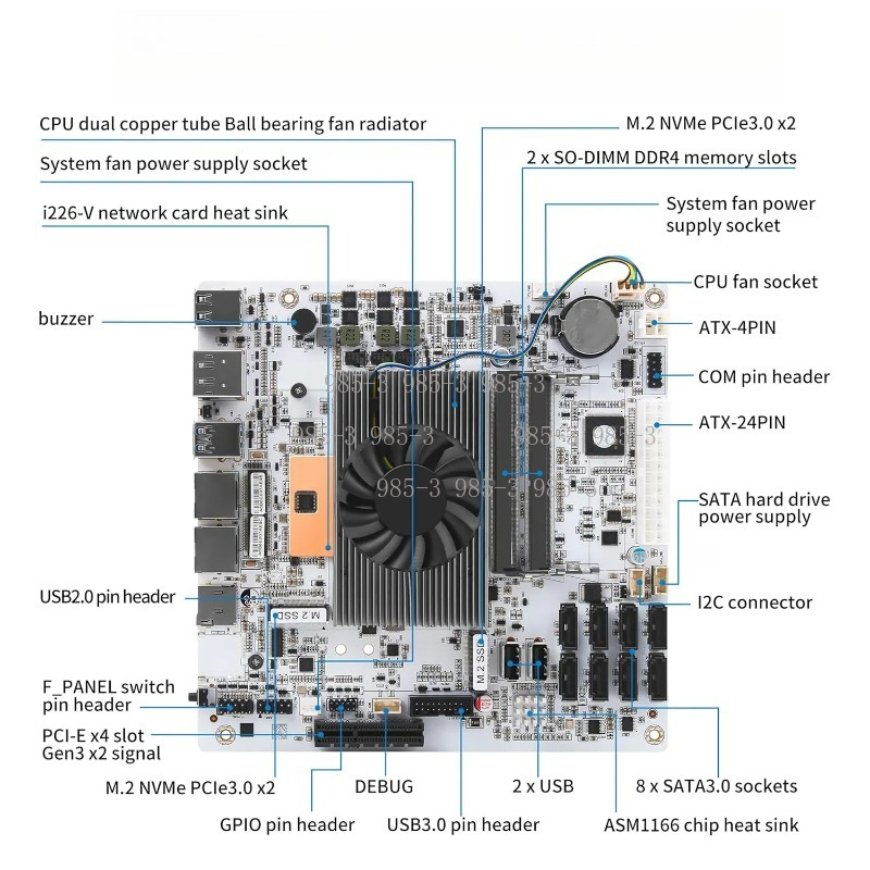 White Mini‑ITX M11 NAS Motherb - đánh giá và giá Mini Itx Dual 2.5G Nas Motherboard