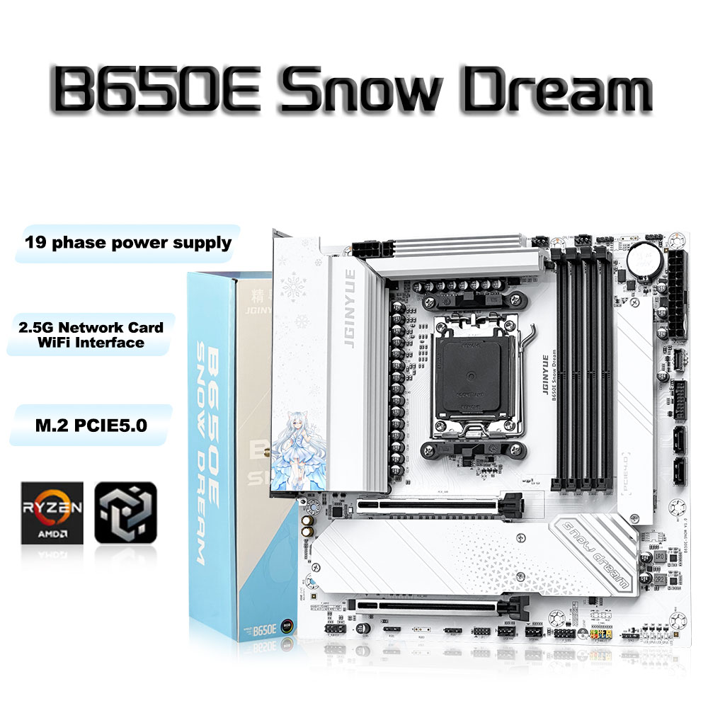 JGINYUE B650E Snow Dream AM5 M - đánh giá và giá Am5 Micro Atx Pcie 5.0 Motherboard